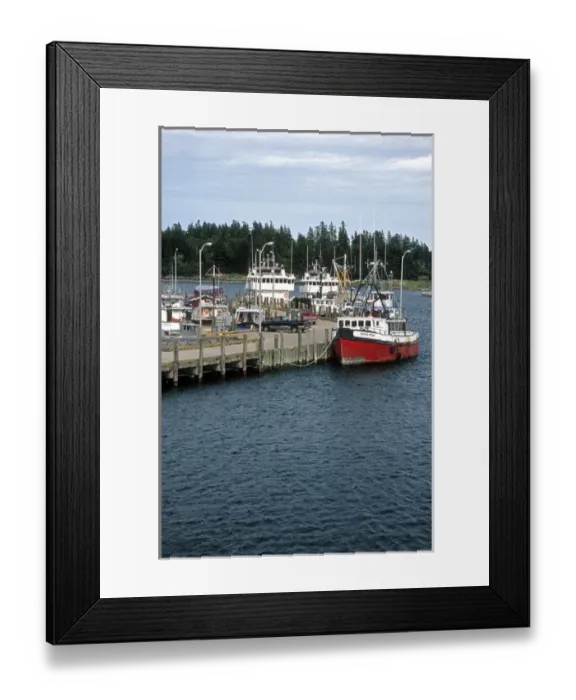 Framed Print : North America, Canada, New Brunswick, Deer Island. Fishing boats docked at a Deer Framed Print : North America, Canada, New Brunswick, Deer Island. Fishing boats docked at a Deer