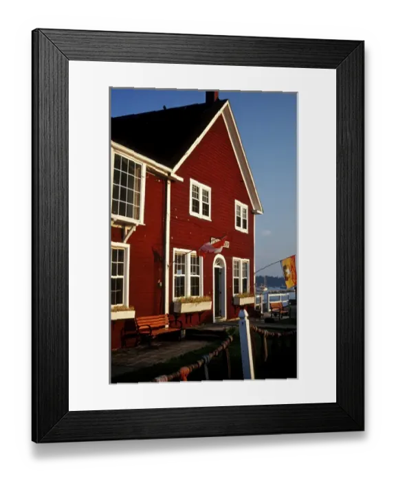 Framed Print : North America, Canada, New Brunswick, St Andrews. A bright red building on the harbor Framed Print : North America, Canada, New Brunswick, St Andrews. A bright red building on the harbor