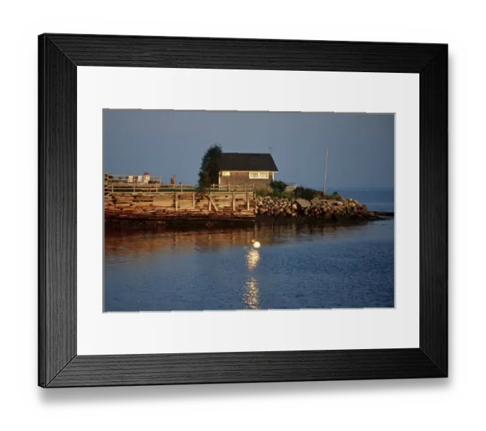 Framed Print : North America, Canada, New Brunswick, St Andrews. A shingled cottage overlooking Framed Print : North America, Canada, New Brunswick, St Andrews. A shingled cottage overlooking