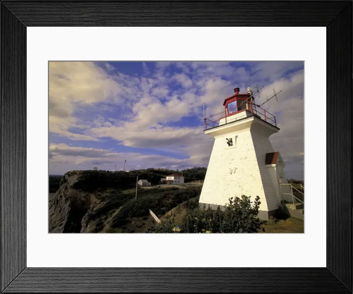 Framed Print : NA, Canada, New Brunswick, Chignecto Bay, Cape Enrage Cape Enrage Lighthouse