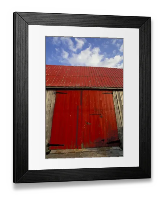 Framed Print : NA, Canada, New Brunswick, Shepody Red barn door Framed Print : NA, Canada, New Brunswick, Shepody Red barn door