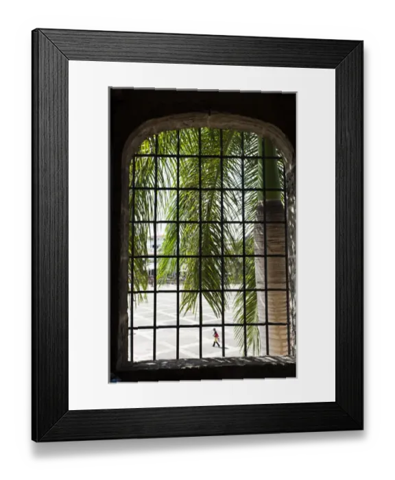 Framed Print : Dominican Republic, Santo Domingo, Zona Colonial, Plaza Espana, Museo Alcazar de Colon
