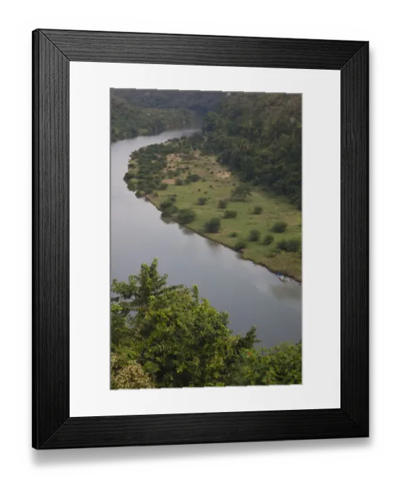 Framed Print : Dominican Republic, La Romana, Altos de Chavon, high angle view of the Rio Chavon river Framed Print : Dominican Republic, La Romana, Altos de Chavon, high angle view of the Rio Chavon river