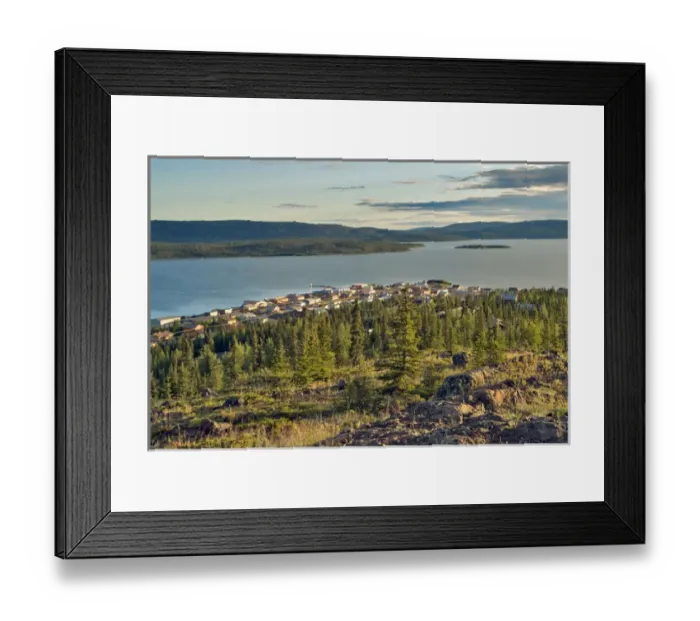 Framed Print : View of Dene tribe village of Lutsel K e on The Great Slave Lake, Northwest Territories Framed Print : View of Dene tribe village of Lutsel K e on The Great Slave Lake, Northwest Territories