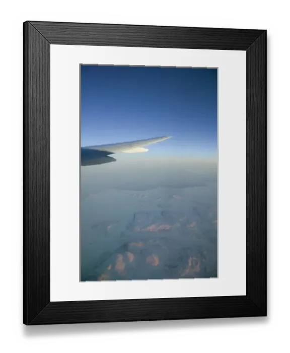 Framed Print : CANADA, Northwest Territories. Aerial View of Hudson Bay in winter on flight to China