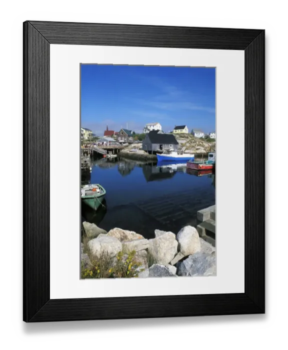 Framed Print : Colorful fishing town of Peggys Cove in Nova Scotia, Canada Framed Print : Colorful fishing town of Peggys Cove in Nova Scotia, Canada