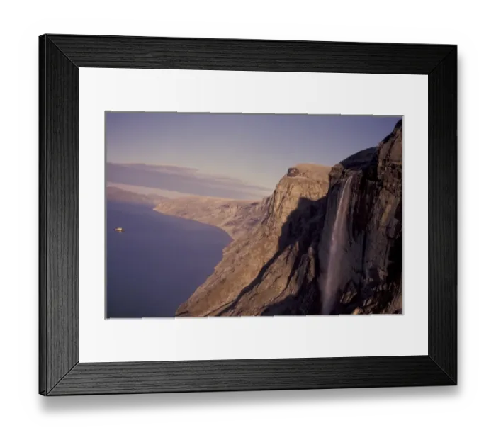 Framed Print : NA, Canada, Canadian Arctic, Baffin Island Aerial view of Itirbilung Fjord