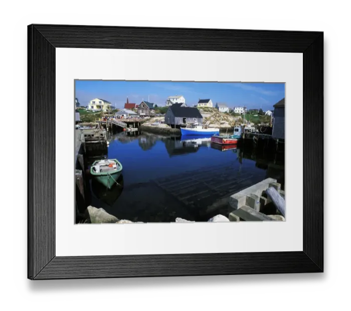 Framed Print : Colorful fishing town of Peggys Cove in Nova Scotia, Canada Framed Print : Colorful fishing town of Peggys Cove in Nova Scotia, Canada