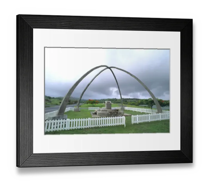 Framed Print : Monument for 1980s war that USA rescued Grenada from invasion in Caribbean Framed Print : Monument for 1980s war that USA rescued Grenada from invasion in Caribbean