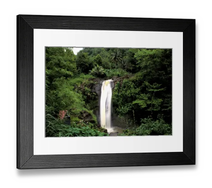Framed Print : Caribbean, Grenada. Concord Falls in tropical rainforest