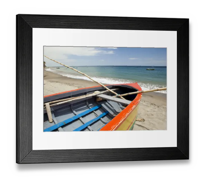 Framed Print : Colorful fishing boats of the village of Gouyave, Grenada Framed Print : Colorful fishing boats of the village of Gouyave, Grenada