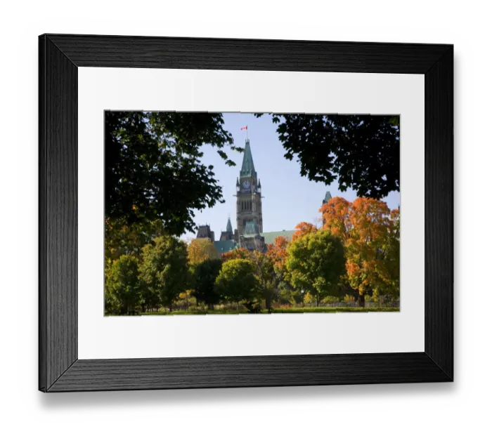 Framed Print : Park bench and trees near Parliment Building in Ottawa, Ontario, Canada Framed Print : Park bench and trees near Parliment Building in Ottawa, Ontario, Canada