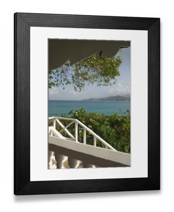 Framed Print : Caribbean, GRENADA, Grande Anse & Morne Rouge Grande Anse Bay from Flamboyant Hotel Framed Print : Caribbean, GRENADA, Grande Anse & Morne Rouge Grande Anse Bay from Flamboyant Hotel