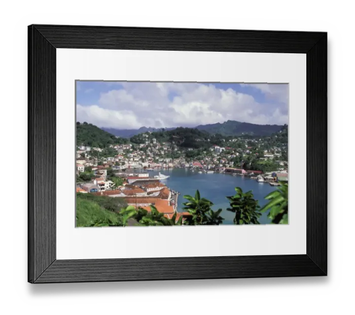 Framed Print : Caribbean, Grenada. View of St. Georges, capital and main port of Grenada Framed Print : Caribbean, Grenada. View of St. Georges, capital and main port of Grenada