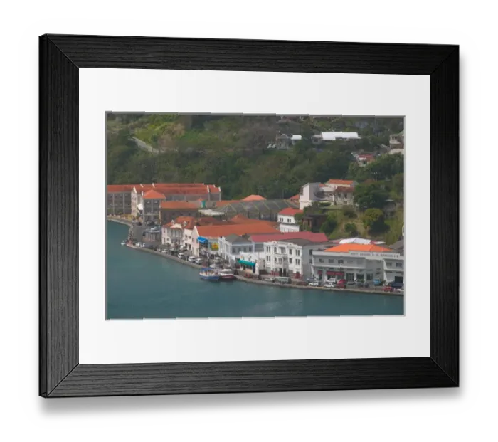 Framed Print : Caribbean, GRENADA, St. Georges St. Georges Harbor, aerial from Fort Framed Print : Caribbean, GRENADA, St. Georges St. Georges Harbor, aerial from Fort