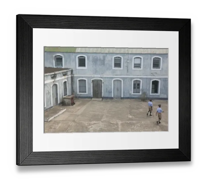 Framed Print : Caribbean, GRENADA, St. Georges Fort George Inner Courtyard with Policemen (NR)
