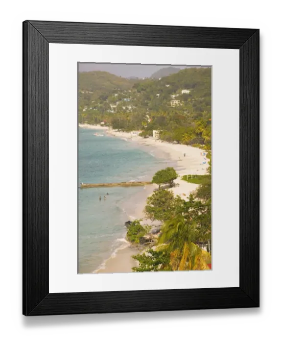 Framed Print : Caribbean, GRENADA, Grande Anse: View of Grande Anse Beach Late Afternoon