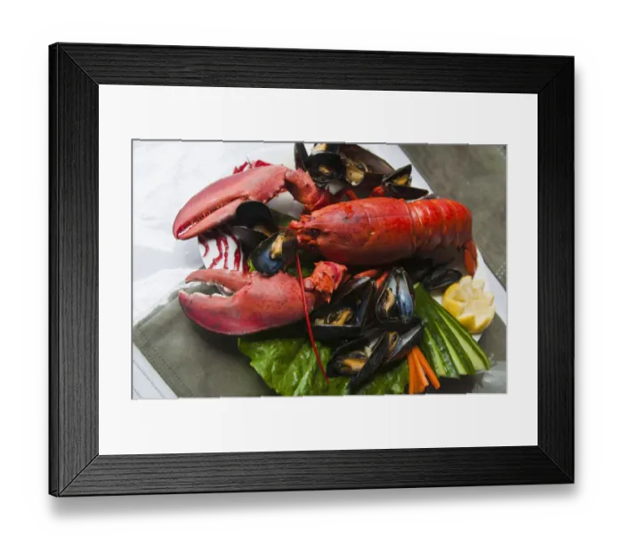 Framed Print : Souris, Prince Edward Island. Fresh lobster at the FIddlin Lobster restaurant