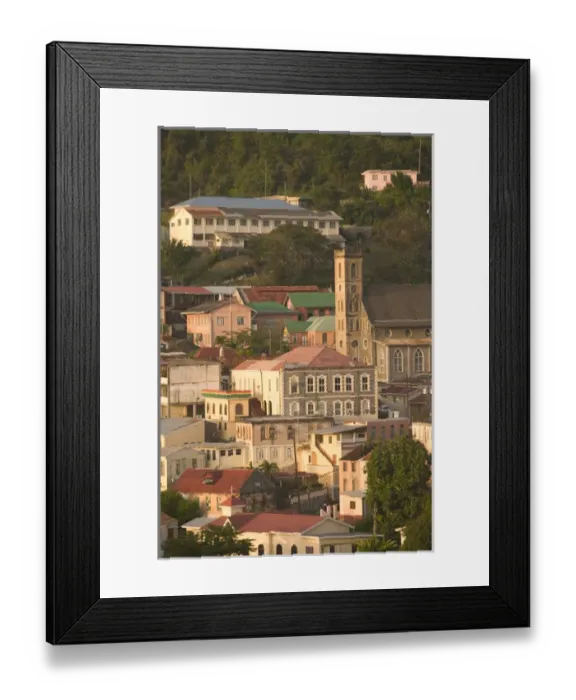 Framed Print : Caribbean, GRENADA, St. Georges Grenadan Parliament & Catholic Cathedral Framed Print : Caribbean, GRENADA, St. Georges Grenadan Parliament & Catholic Cathedral