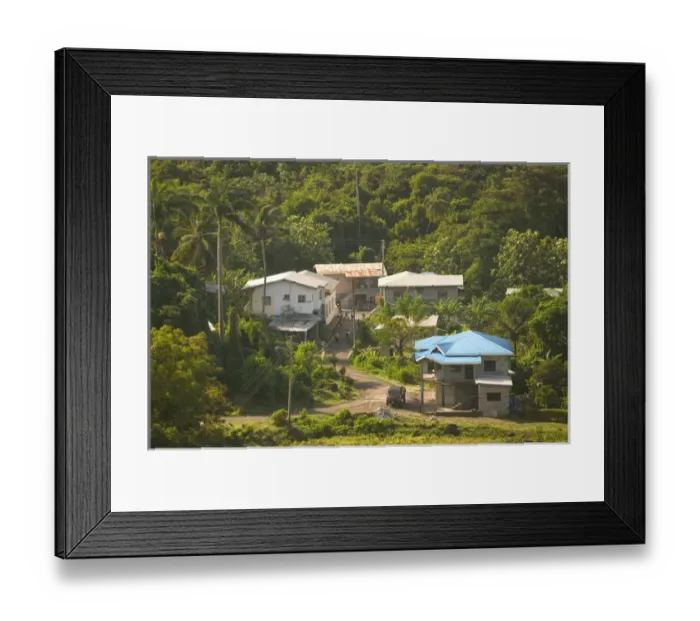 Framed Print : Caribbean, GRENADA, Boca Town View, morning Framed Print : Caribbean, GRENADA, Boca Town View, morning