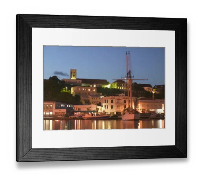 Framed Print : Caribbean, GRENADA, St, Georges Evening View along the Carenage of St. George s Framed Print : Caribbean, GRENADA, St, Georges Evening View along the Carenage of St. George s