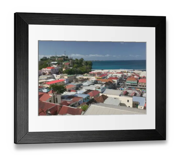 Framed Print : Caribbean, GRENADA, l St. Georges Public Market Area View from Parliament Framed Print : Caribbean, GRENADA, l St. Georges Public Market Area View from Parliament