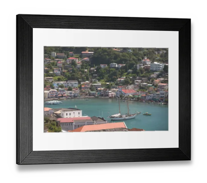Framed Print : Caribbean, GRENADA, St. Georges St. Georges Harbor View from Fort George Framed Print : Caribbean, GRENADA, St. Georges St. Georges Harbor View from Fort George