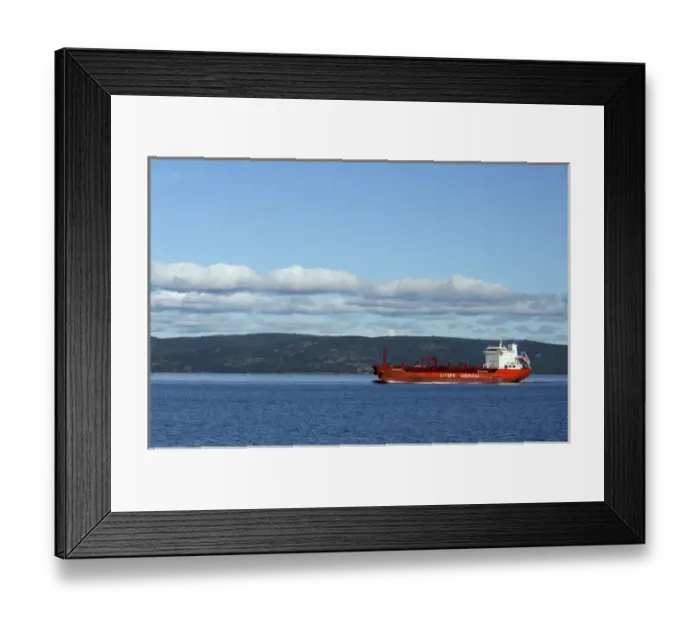 Framed Print : Canada, Quebec. Shipping on the St. Lawrence River. Saguenay National Park area Framed Print : Canada, Quebec. Shipping on the St. Lawrence River. Saguenay National Park area
