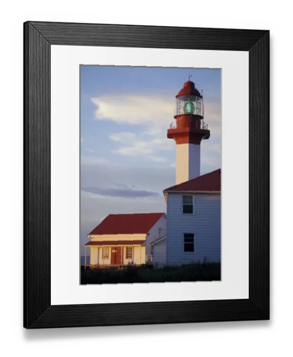 Framed Print : North America, Canada, Quebec, Gaspe Peninsula (Gaspesie) Pointe-de-Mitis lighthouse