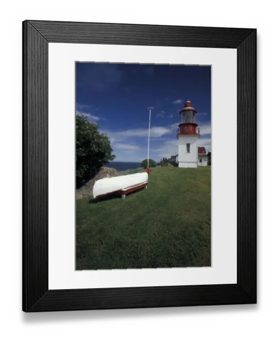 Framed Print : North America, Canada, Quebec, Gaspe Peninsula (Gaspesie) Cap-Chat lighthouse