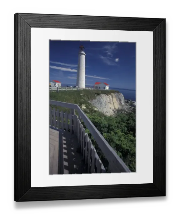 Framed Print : North America, Canada, Quebec, Gaspe Peninsula (Gaspesie) Cap-de-Rosiers Lighthouse