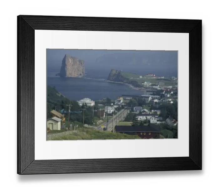 Framed Print : North America, Canada, Quebec, Gaspe Peninsula (Gaspesie), Perce Landscape