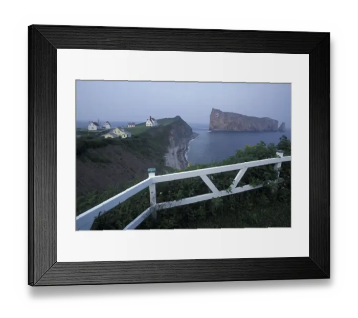 Framed Print : North America, Canada, Quebec, Gaspe Peninsula (Gaspesie), Perce Land s