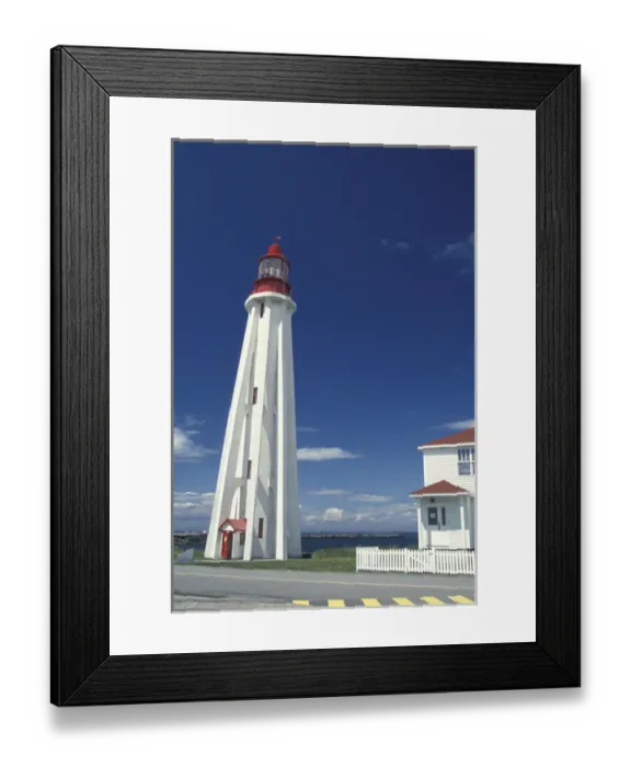 Framed Print : North America, Canada, Quebec, Gaspe Peninsula (Gaspesie) Pointe-au-Pere Lighthouse