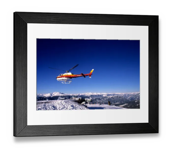 Framed Print : Helicopter Skiing on Whistler Mountains in B. C. Canada Framed Print : Helicopter Skiing on Whistler Mountains in B. C. Canada