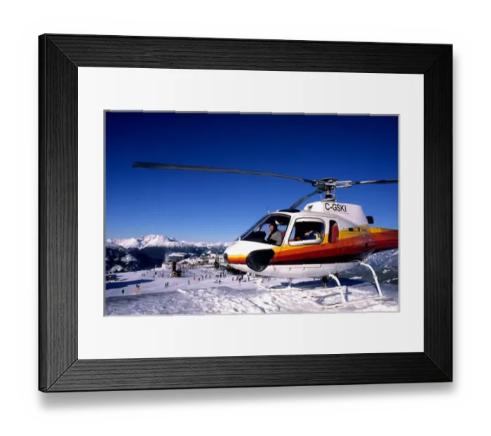 Framed Print : Helicopter Skiing on Whistler Mountains in B. C. Canada Framed Print : Helicopter Skiing on Whistler Mountains in B. C. Canada