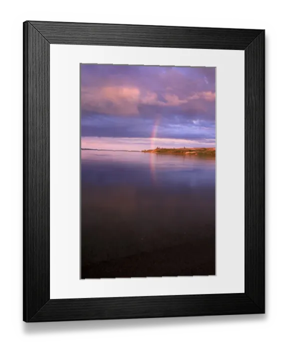 Framed Print : North America, Canada, Northwest Territories. Lake reflection and rainbow Framed Print : North America, Canada, Northwest Territories. Lake reflection and rainbow