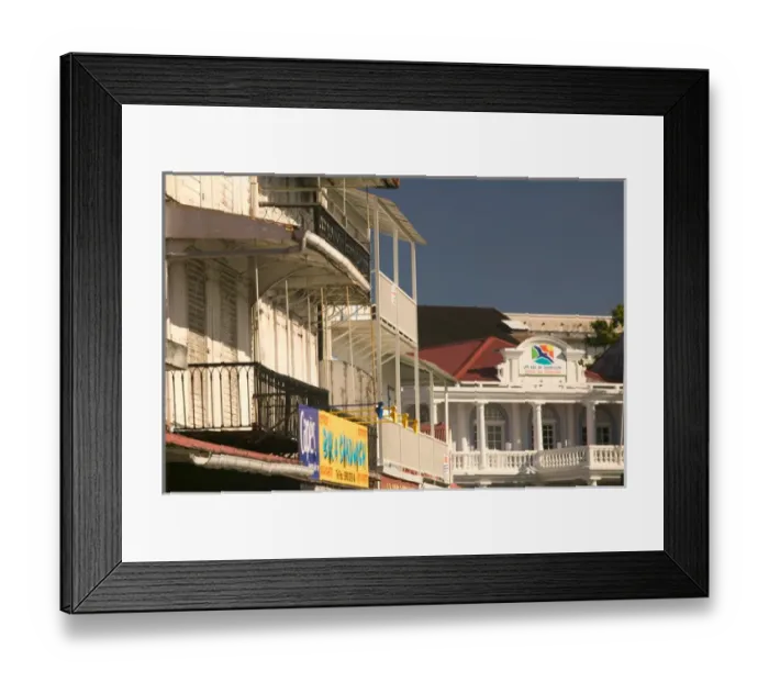 Framed Print : FRENCH WEST INDIES (FWI)-Guadaloupe-Grande-Terre-POINTE -A-PITRE: Waterfront Buildings
