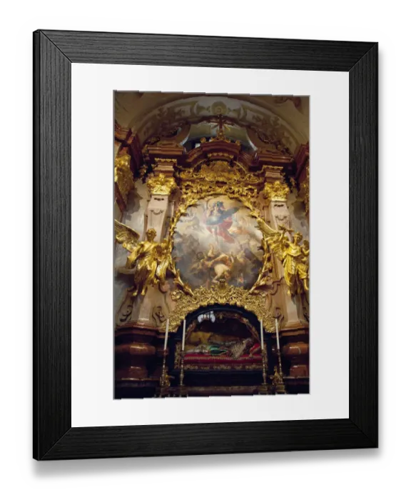 Framed Print : Austria, Melk, Melk Abbey (aka Benediktinerstift). Baroque church. St. Michaels Altar (c Framed Print : Austria, Melk, Melk Abbey (aka Benediktinerstift). Baroque church. St. Michaels Altar (c