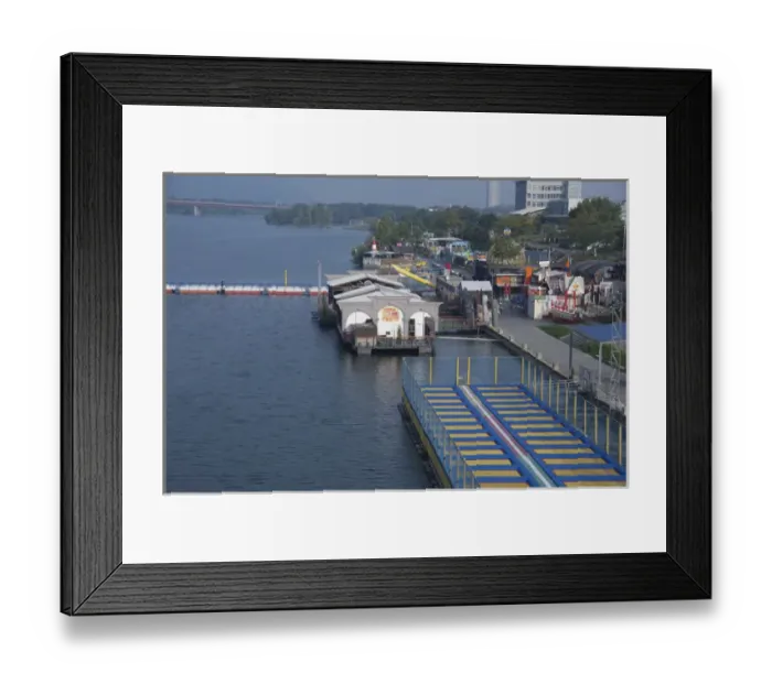 Framed Print : Austria, Vienna. Copa Recreation Center along the Danube River Framed Print : Austria, Vienna. Copa Recreation Center along the Danube River