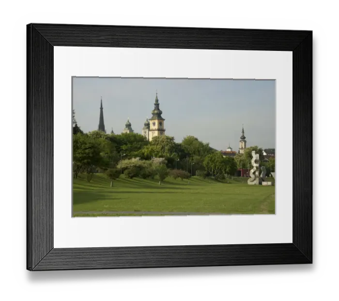 Framed Print : Europe, Austria, Linz Stadt, Linz, park along Danube River
