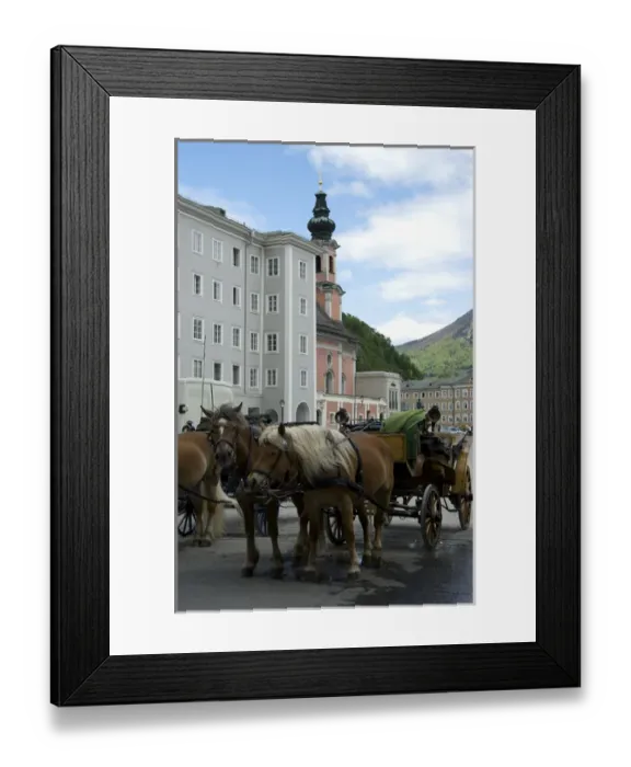 Framed Print : Europe, Austria, Salzburg Stadt, Salzburg, horse and carriage Framed Print : Europe, Austria, Salzburg Stadt, Salzburg, horse and carriage