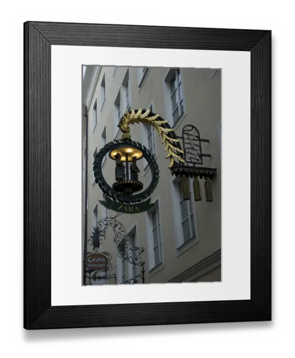 Framed Print : Europe, Austria, Salzburg Stadt, Salzburg, signs on Getreidegasse Framed Print : Europe, Austria, Salzburg Stadt, Salzburg, signs on Getreidegasse
