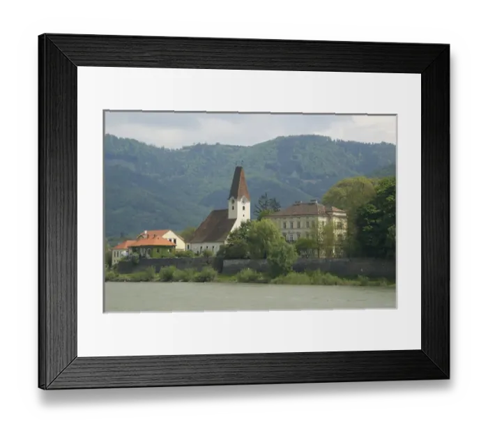 Framed Print : Europe, Austria, town along the Danube River Framed Print : Europe, Austria, town along the Danube River