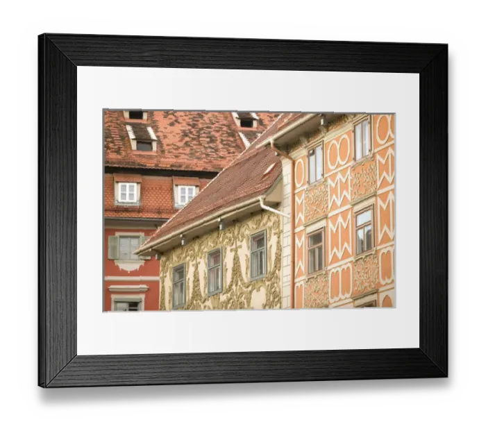 Framed Print : AUSTRIA-STYRIA (Stiermark)- GRAZ: Herrengasse- Pedestrian Zone Building Detail Framed Print : AUSTRIA-STYRIA (Stiermark)- GRAZ: Herrengasse- Pedestrian Zone Building Detail