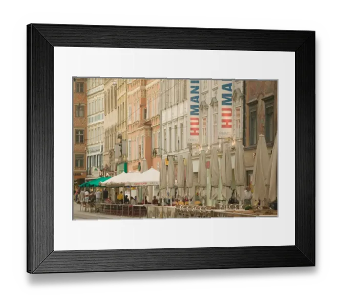 Framed Print : AUSTRIA-STYRIA (Stiermark)- GRAZ: Herrengasse- Pedestrian Zone Sidewalk Cafes