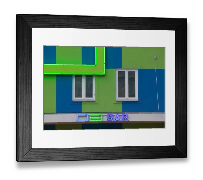 Framed Print : AUSTRIA-STYRIA (Stiermark)- GRAZ: #03 Bar- Neon Sign Evening