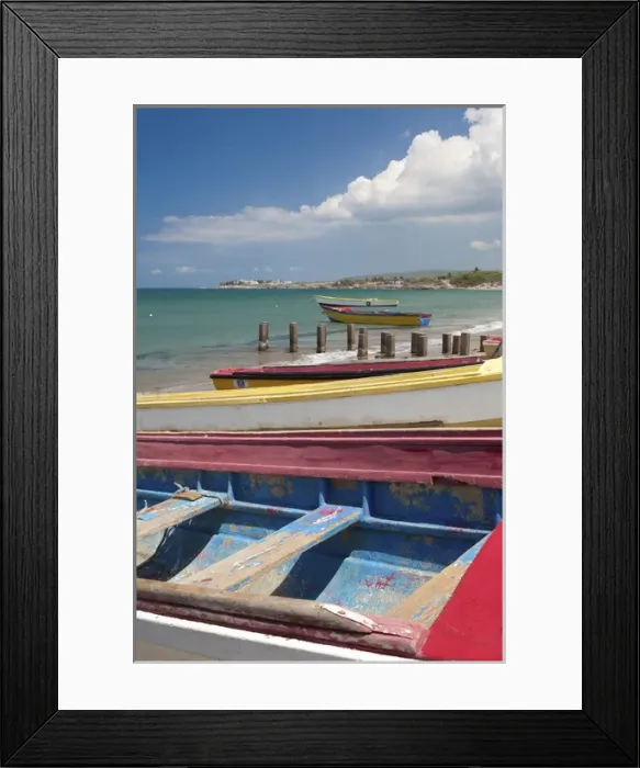 Framed Print : Fishing Boats, Treasure Beach, Lovers Leap, Jamaica South Coast Framed Print : Fishing Boats, Treasure Beach, Lovers Leap, Jamaica South Coast