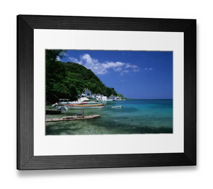 Framed Print : Jamaica, Port Antonio, Houses near Blue Lagoon Framed Print : Jamaica, Port Antonio, Houses near Blue Lagoon