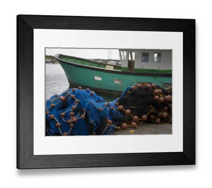 Framed Print : MARTINIQUE. French Antilles. West Indies. Fishing nets & boat at small town of Case-Pilote Framed Print : MARTINIQUE. French Antilles. West Indies. Fishing nets & boat at small town of Case-Pilote